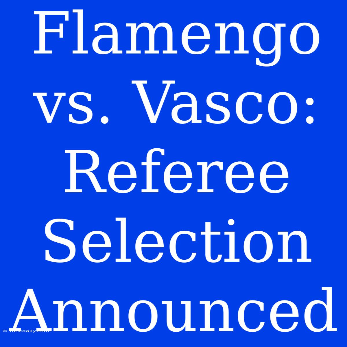 Flamengo Vs. Vasco: Referee Selection Announced