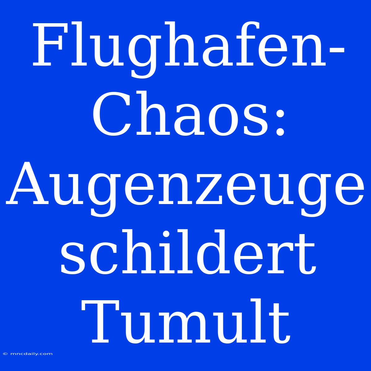 Flughafen-Chaos: Augenzeuge Schildert Tumult