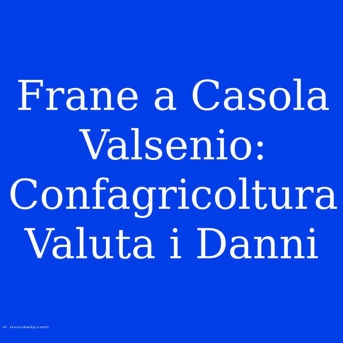 Frane A Casola Valsenio: Confagricoltura Valuta I Danni