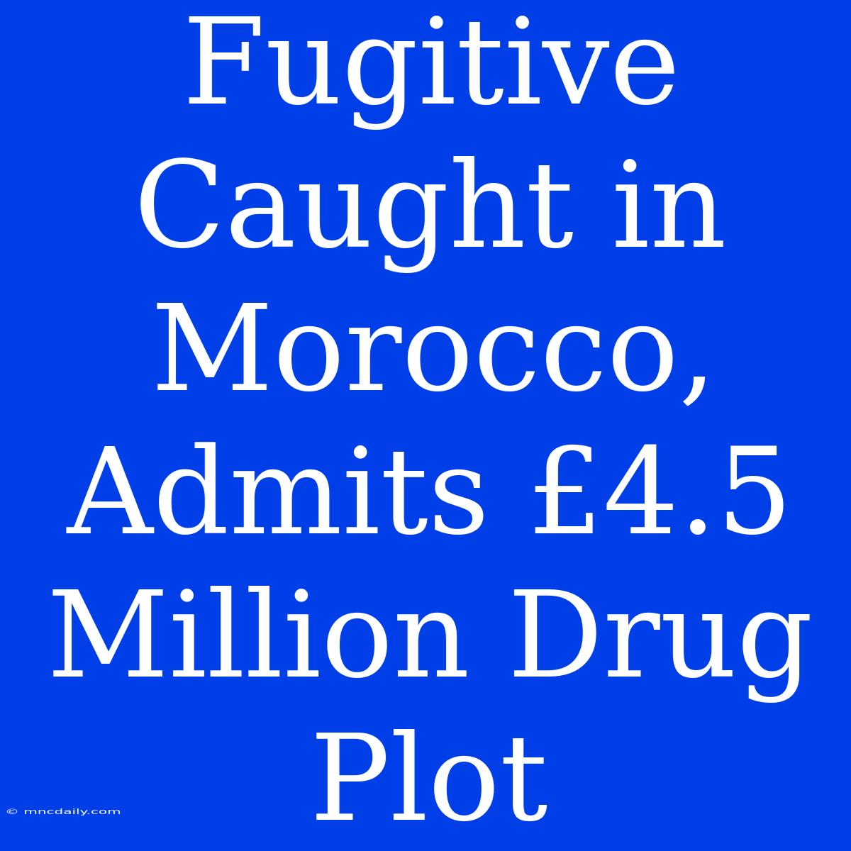 Fugitive Caught In Morocco, Admits £4.5 Million Drug Plot