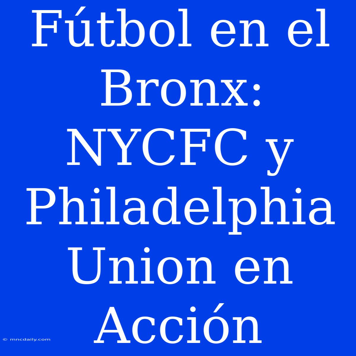 Fútbol En El Bronx: NYCFC Y Philadelphia Union En Acción