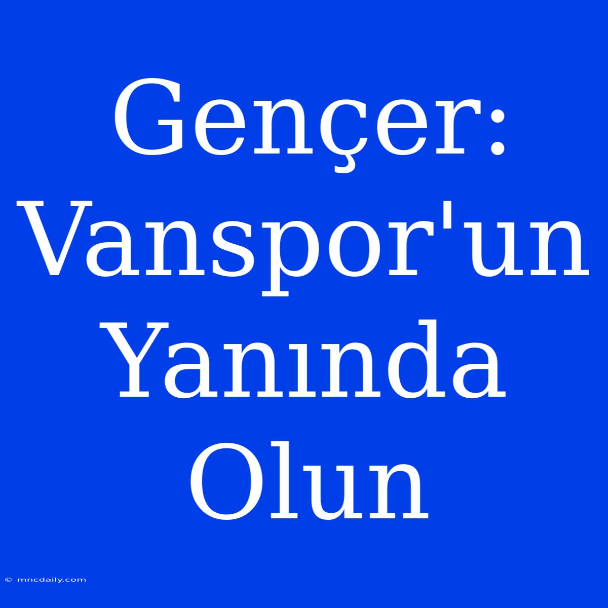 Gençer: Vanspor'un Yanında Olun