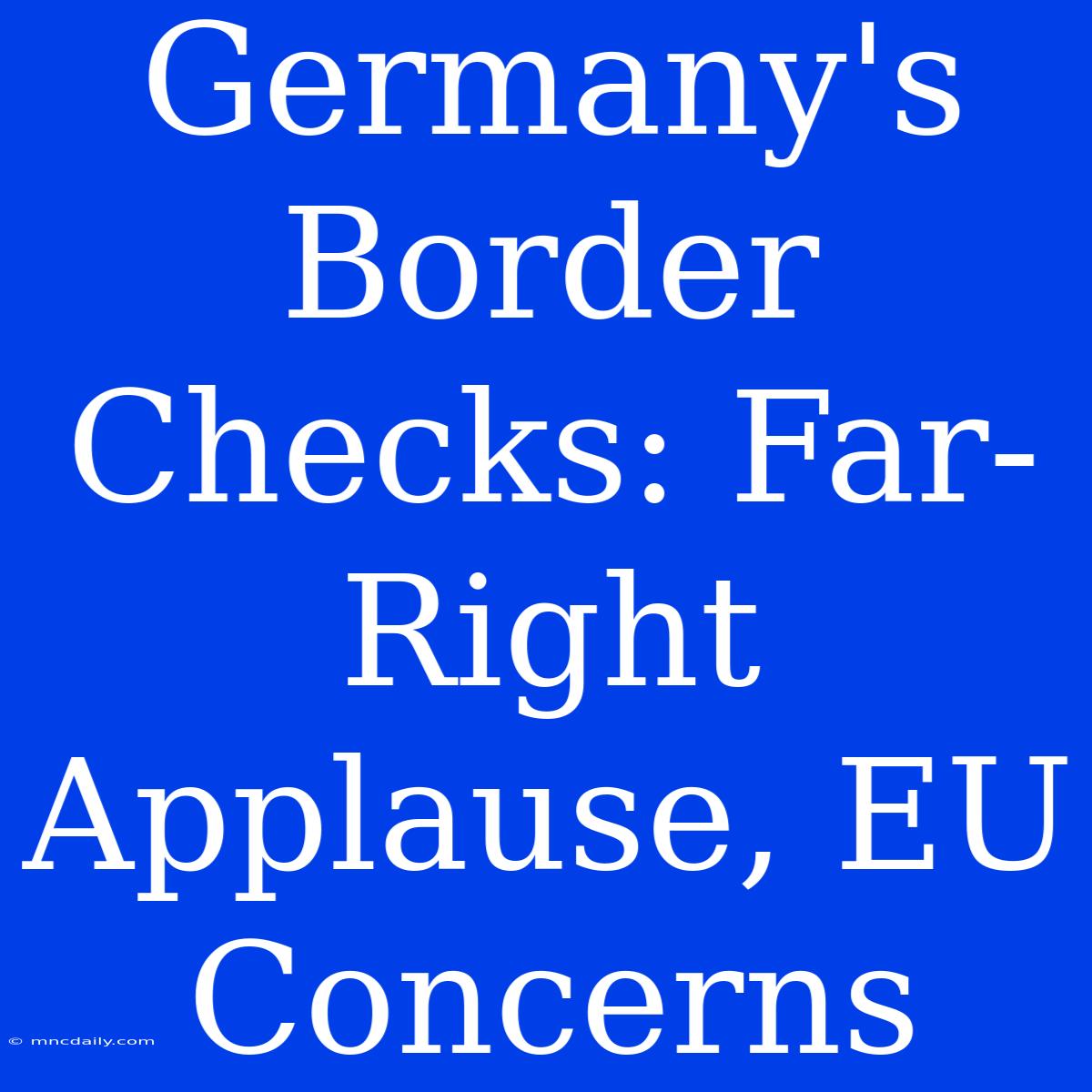 Germany's Border Checks: Far-Right Applause, EU Concerns