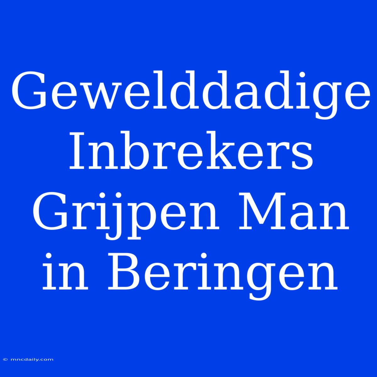 Gewelddadige Inbrekers Grijpen Man In Beringen