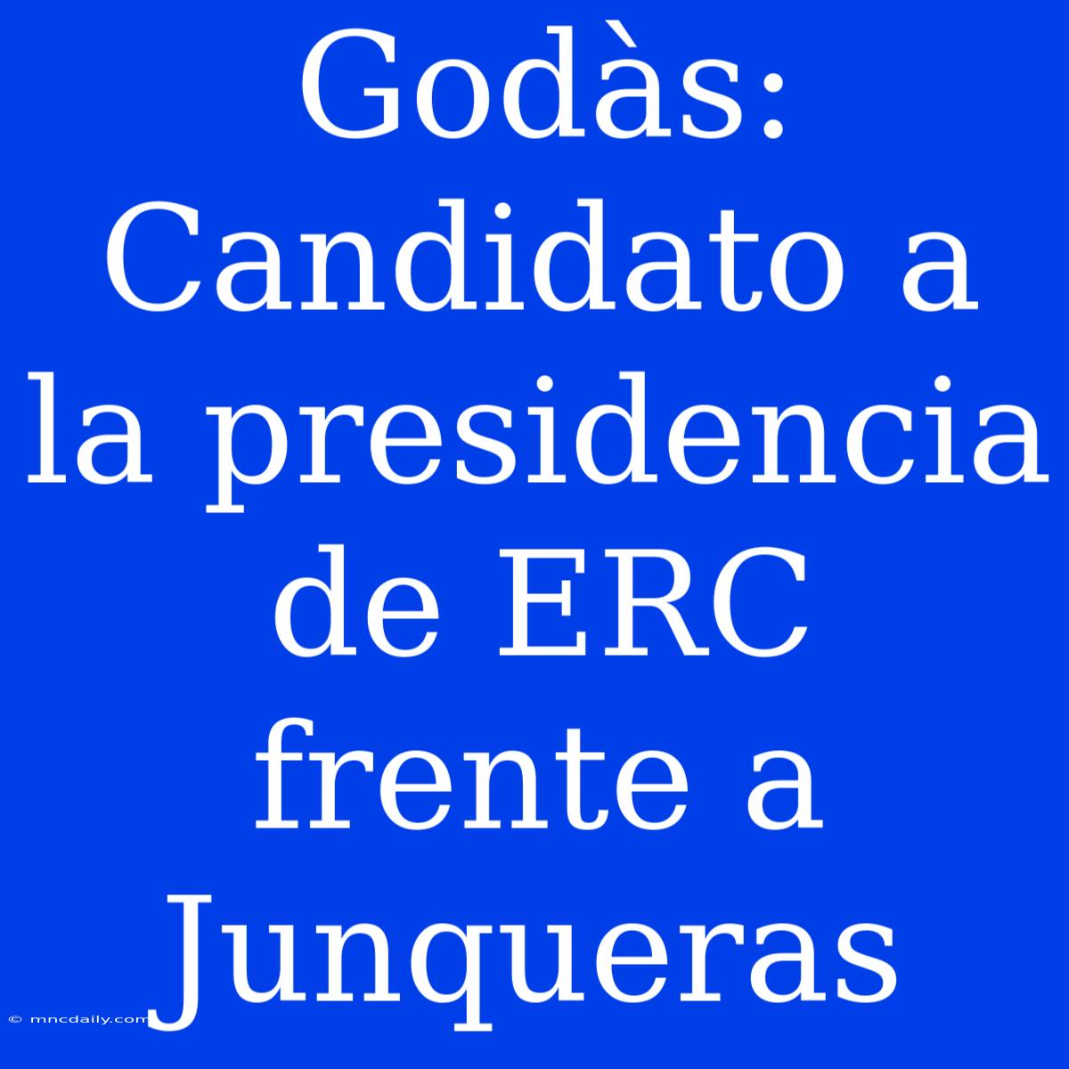 Godàs: Candidato A La Presidencia De ERC Frente A Junqueras