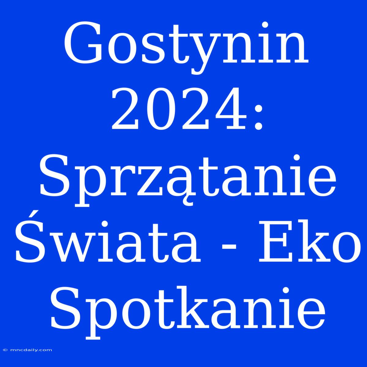 Gostynin 2024: Sprzątanie Świata - Eko Spotkanie