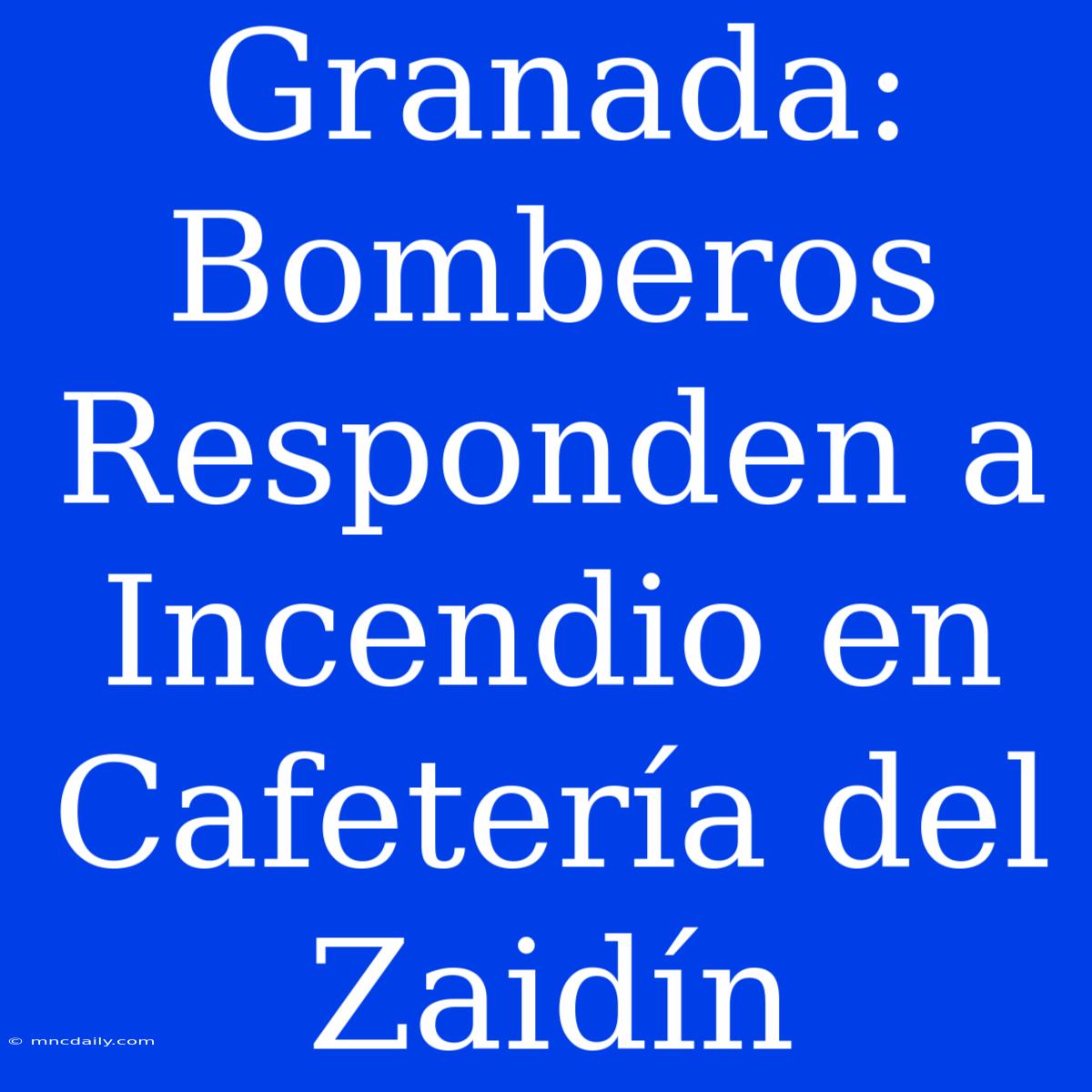 Granada: Bomberos Responden A Incendio En Cafetería Del Zaidín