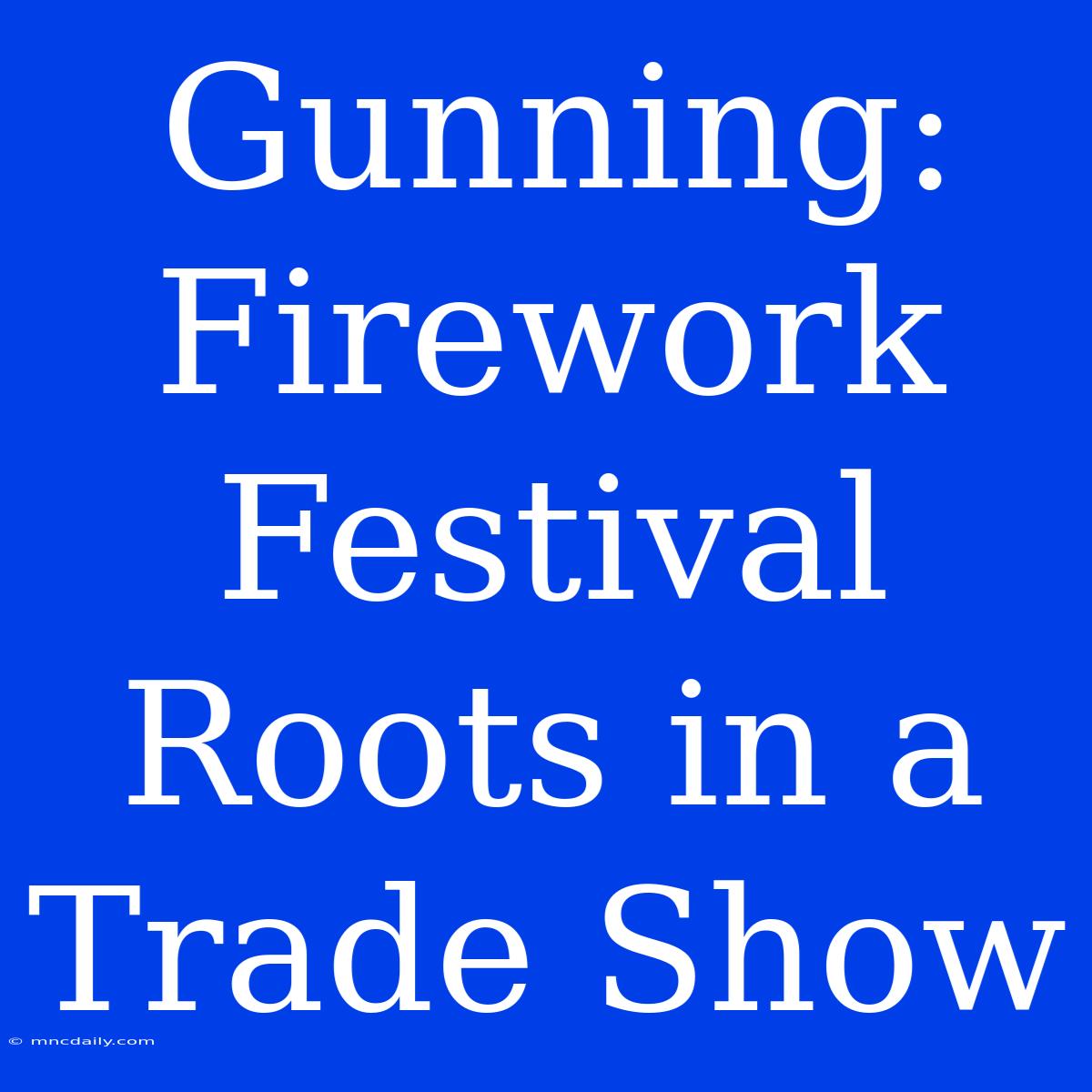 Gunning: Firework Festival Roots In A Trade Show 