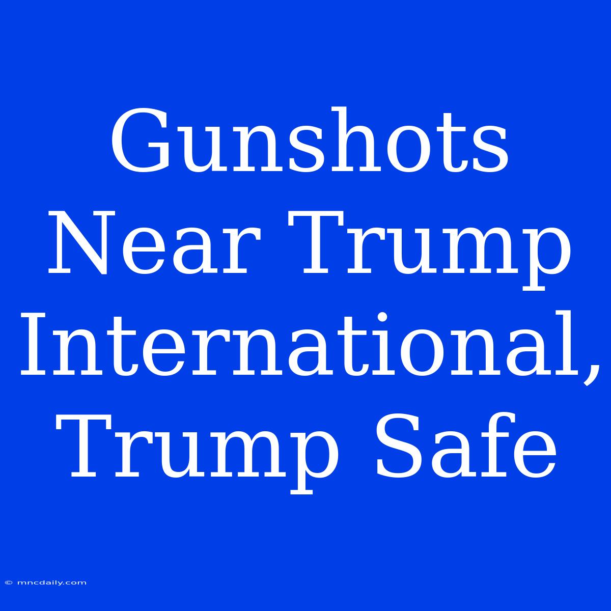 Gunshots Near Trump International, Trump Safe