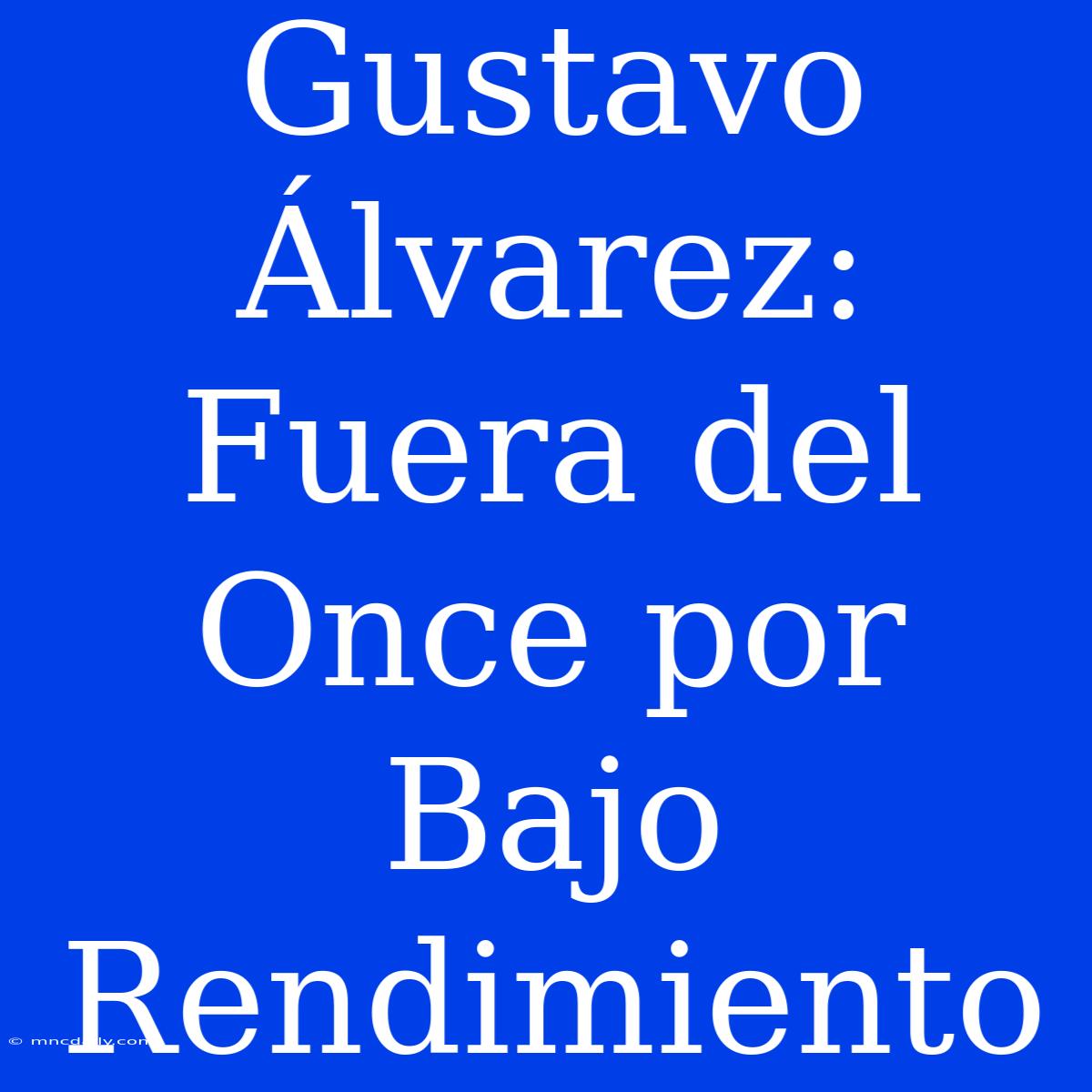 Gustavo Álvarez: Fuera Del Once Por Bajo Rendimiento