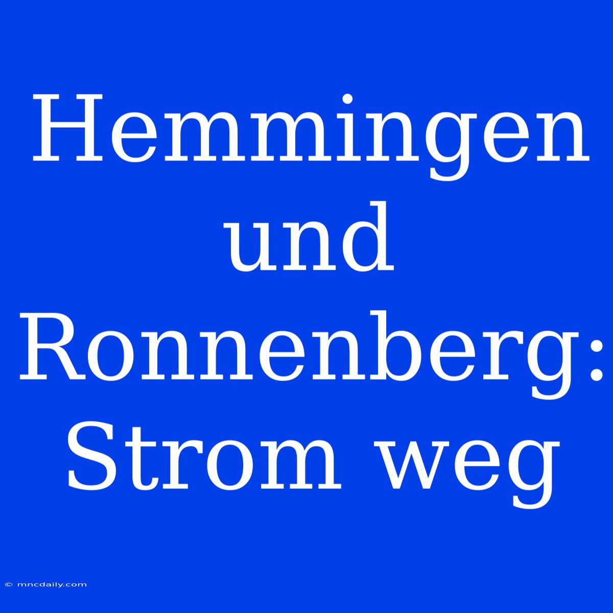 Hemmingen Und Ronnenberg: Strom Weg