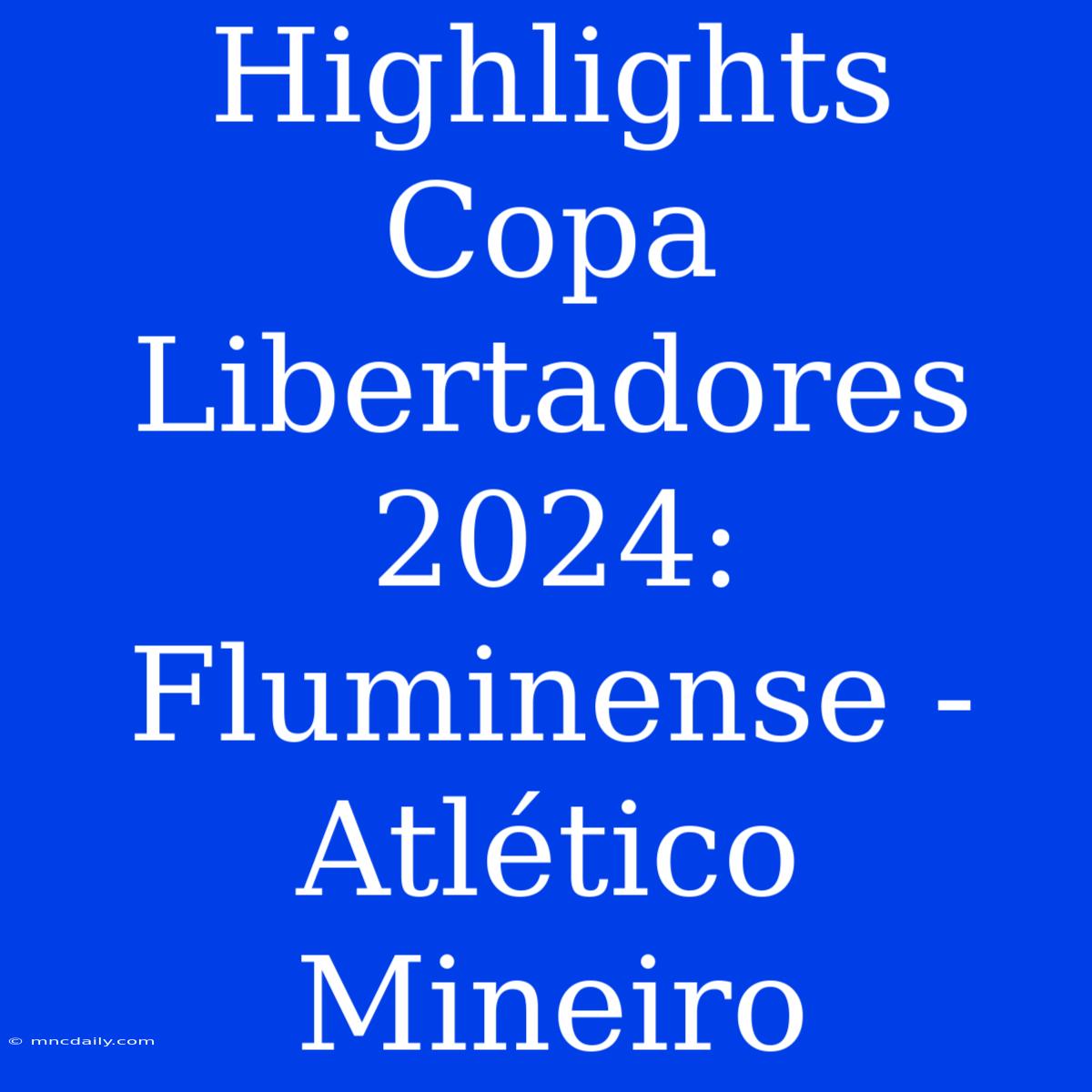 Highlights Copa Libertadores 2024: Fluminense - Atlético Mineiro