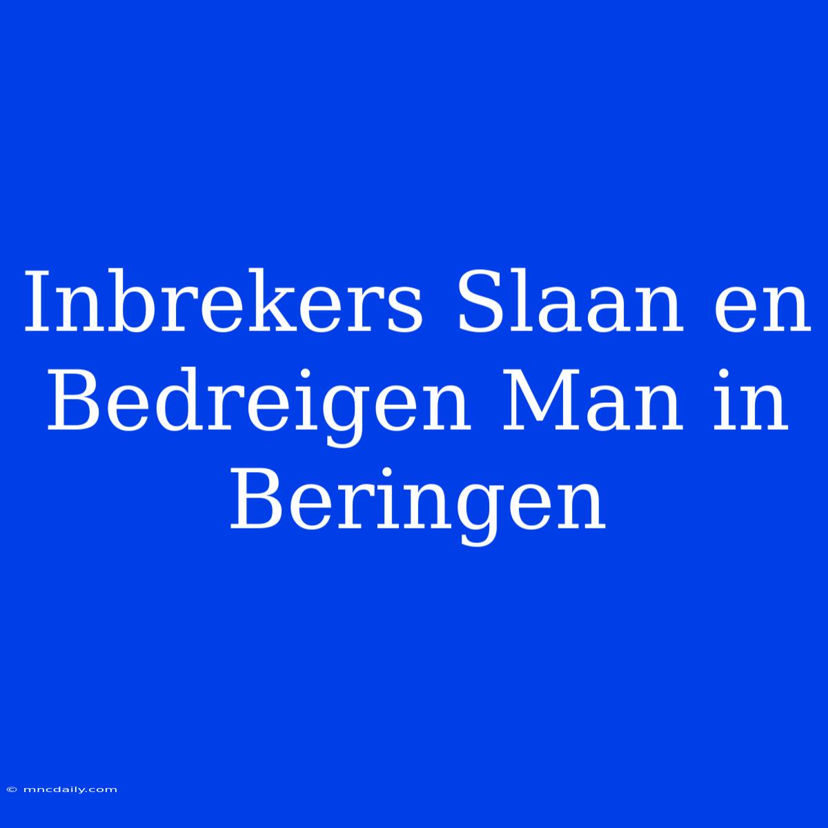 Inbrekers Slaan En Bedreigen Man In Beringen