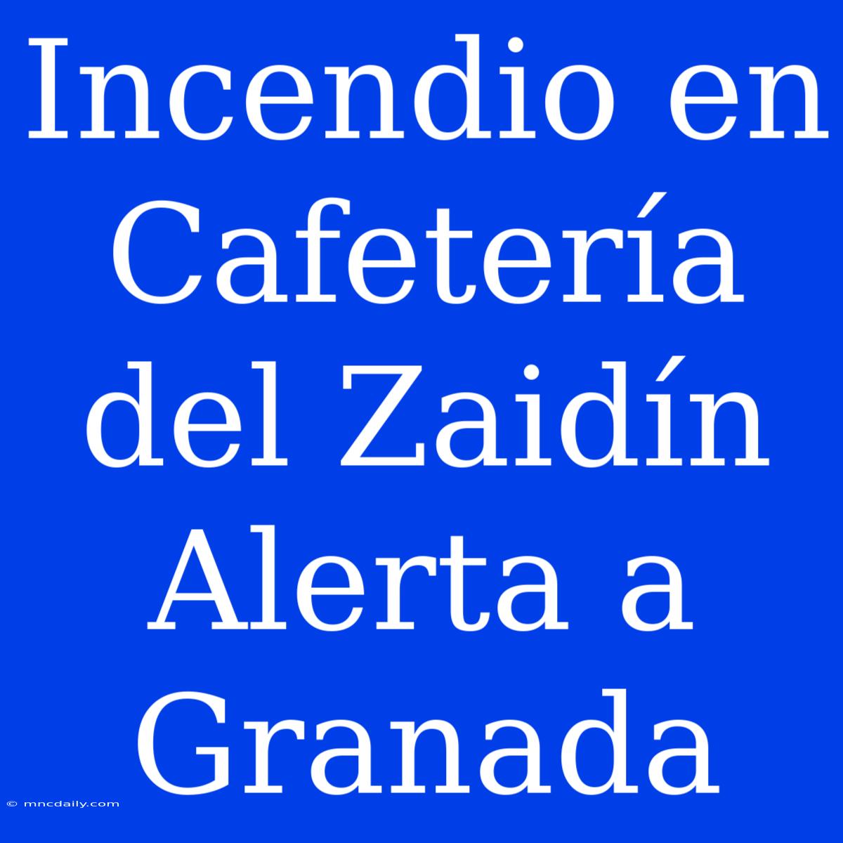 Incendio En Cafetería Del Zaidín Alerta A Granada