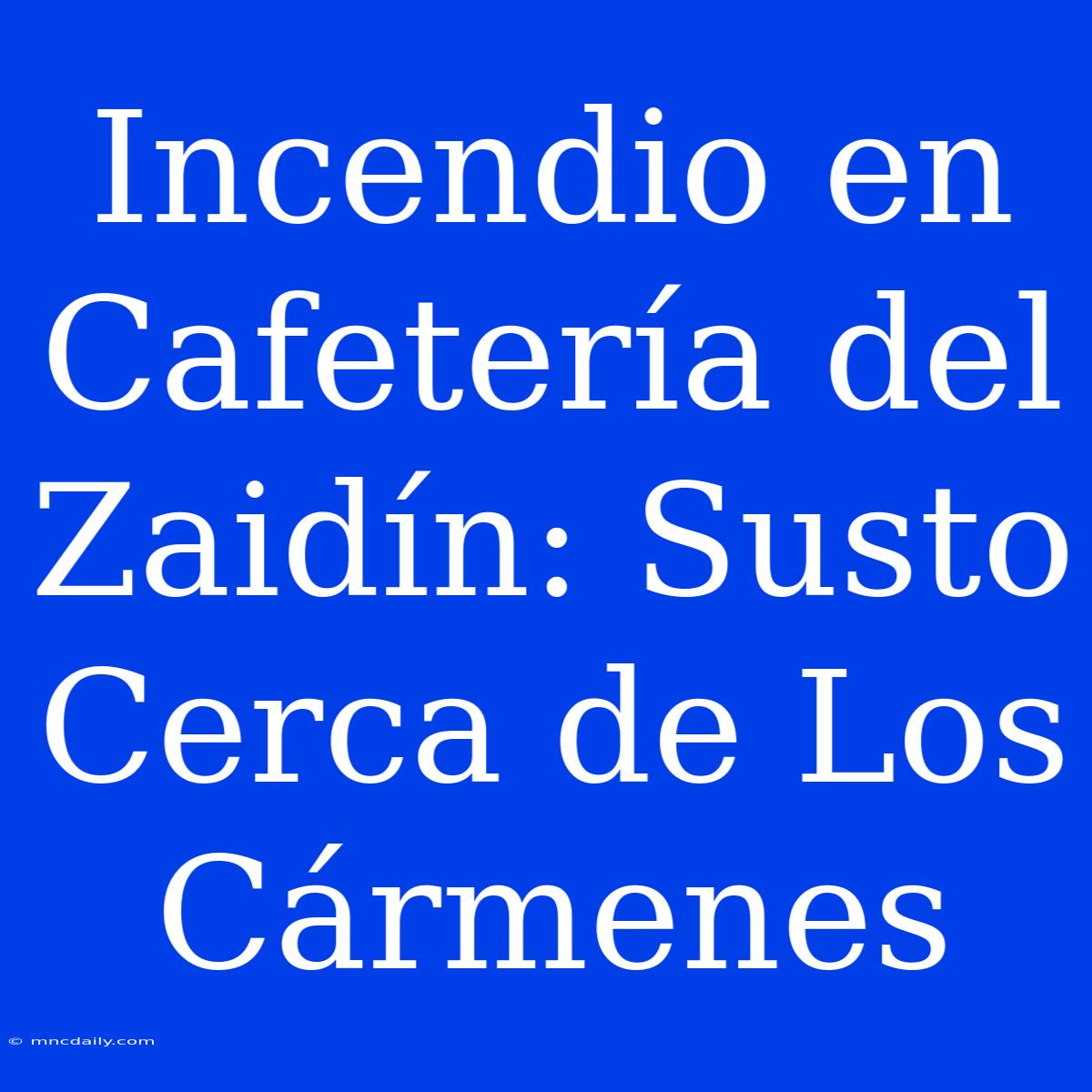 Incendio En Cafetería Del Zaidín: Susto Cerca De Los Cármenes