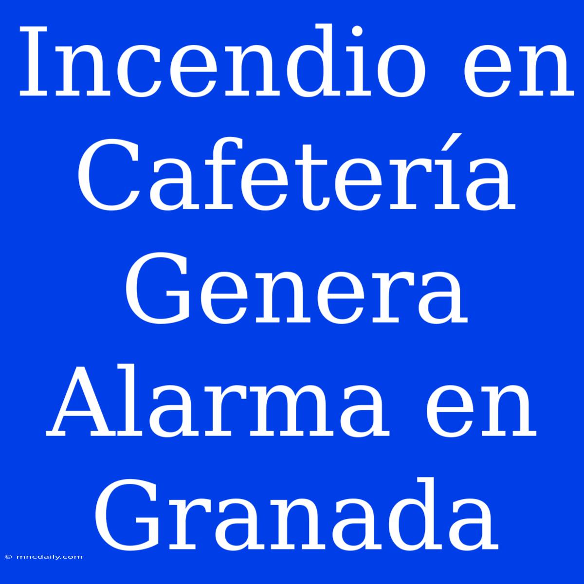 Incendio En Cafetería Genera Alarma En Granada