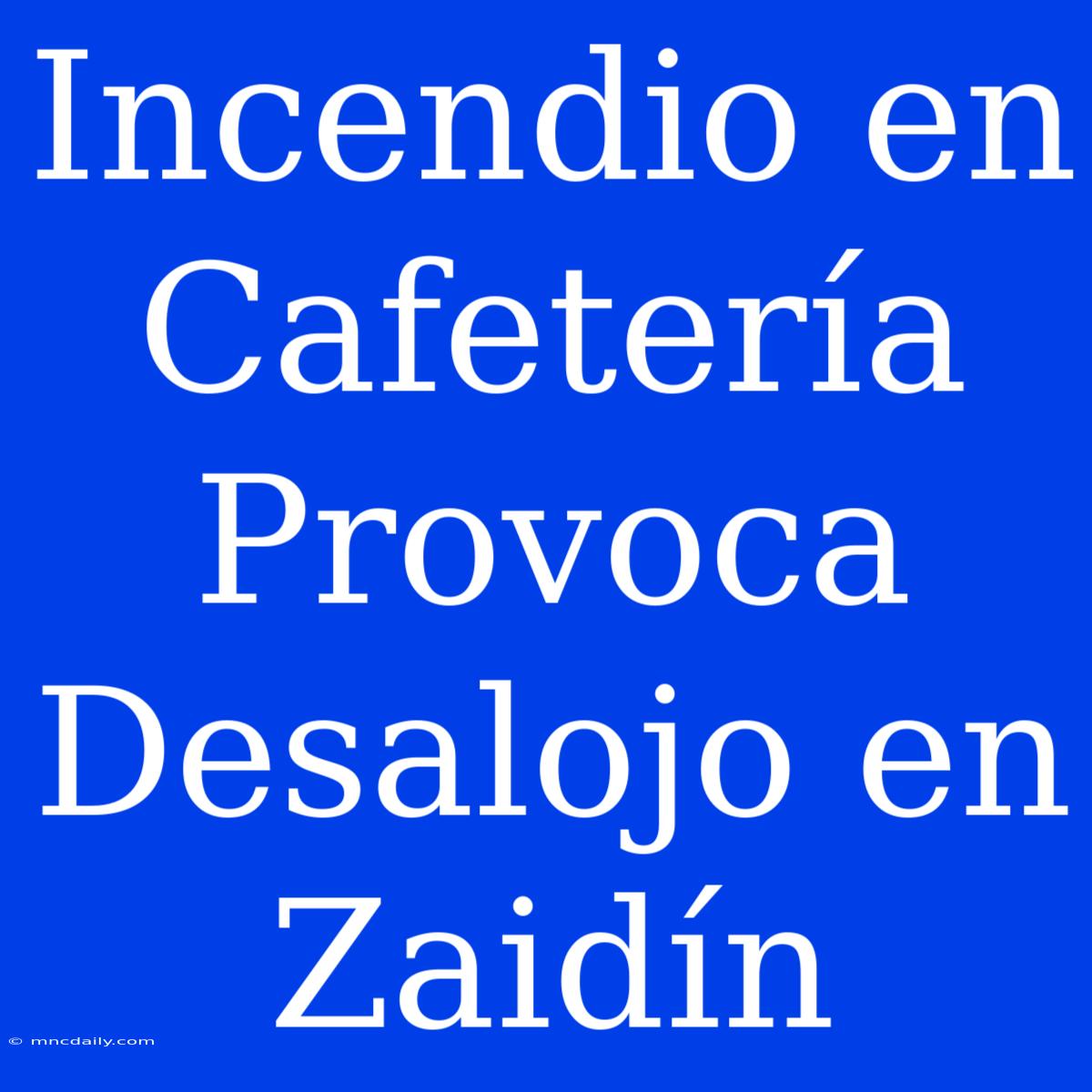 Incendio En Cafetería Provoca Desalojo En Zaidín