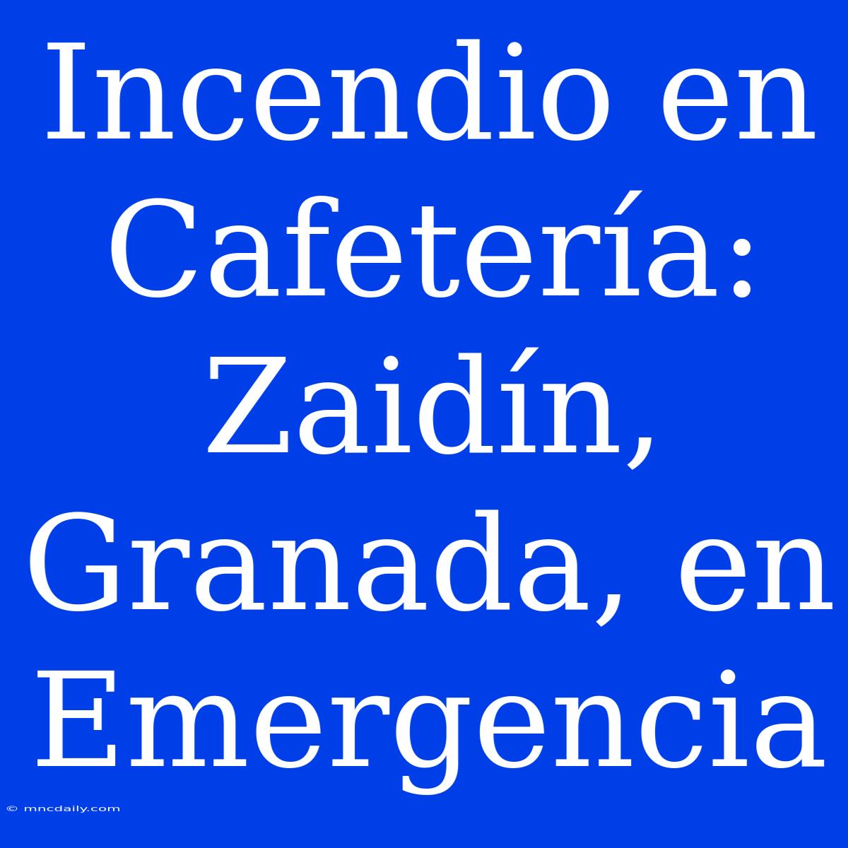 Incendio En Cafetería: Zaidín, Granada, En Emergencia