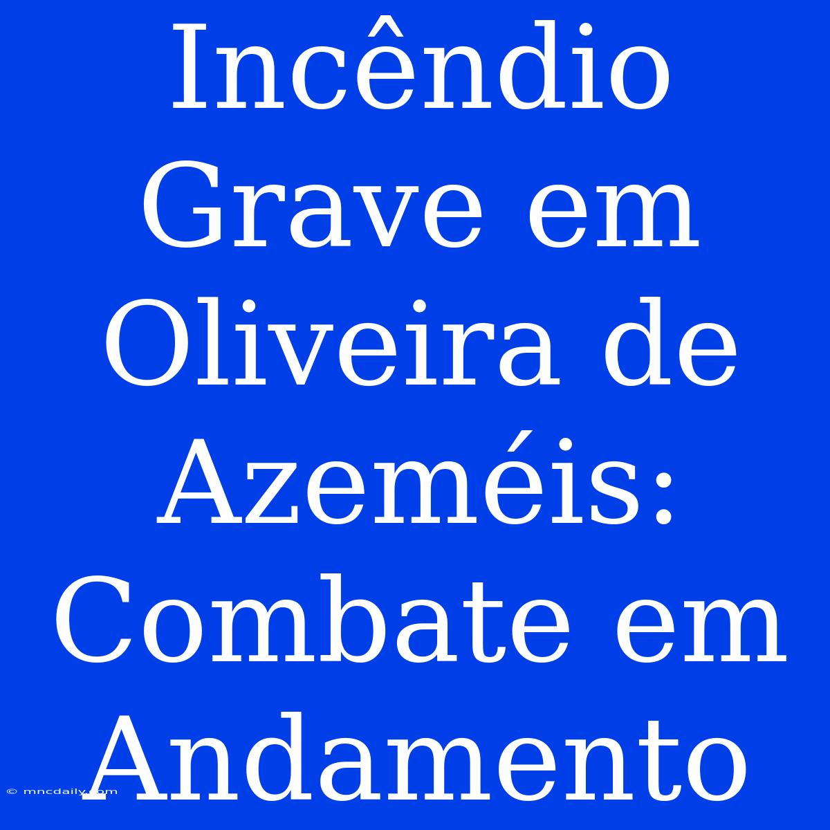 Incêndio Grave Em Oliveira De Azeméis: Combate Em Andamento