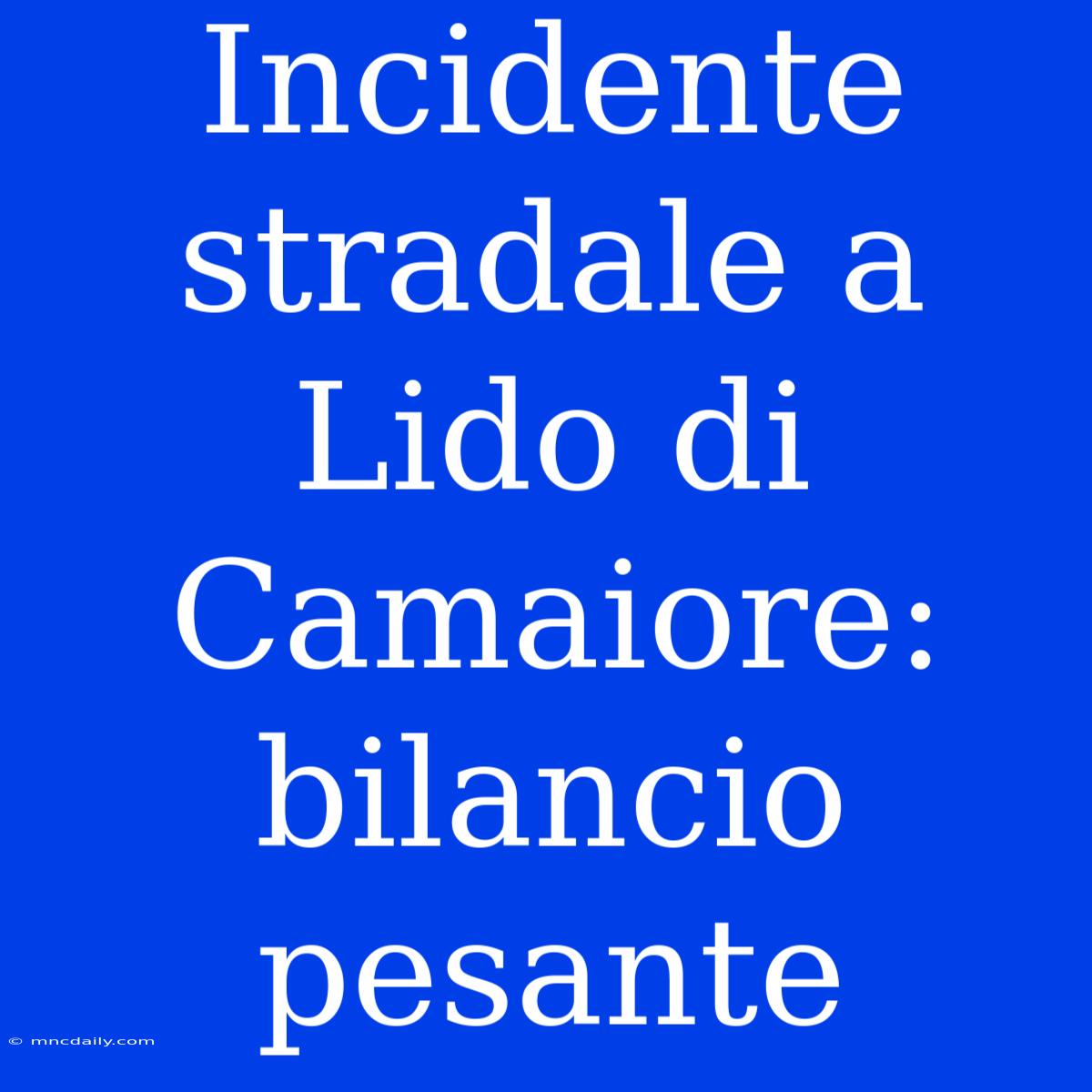 Incidente Stradale A Lido Di Camaiore: Bilancio Pesante