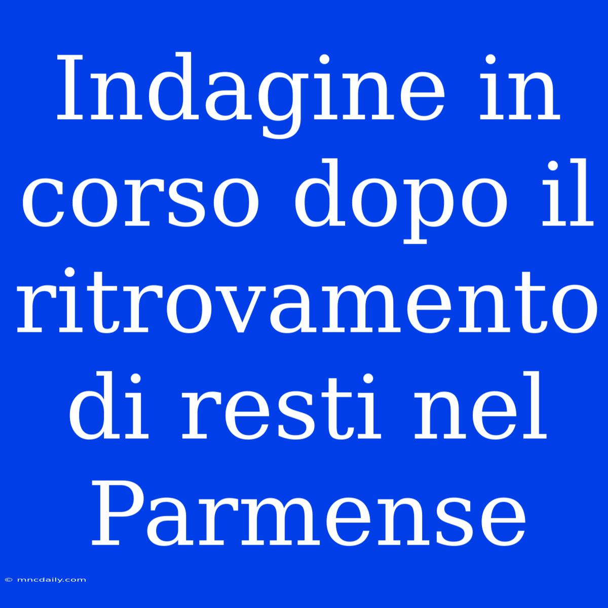 Indagine In Corso Dopo Il Ritrovamento Di Resti Nel Parmense