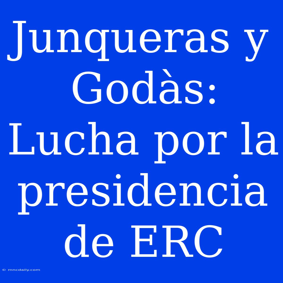 Junqueras Y Godàs: Lucha Por La Presidencia De ERC