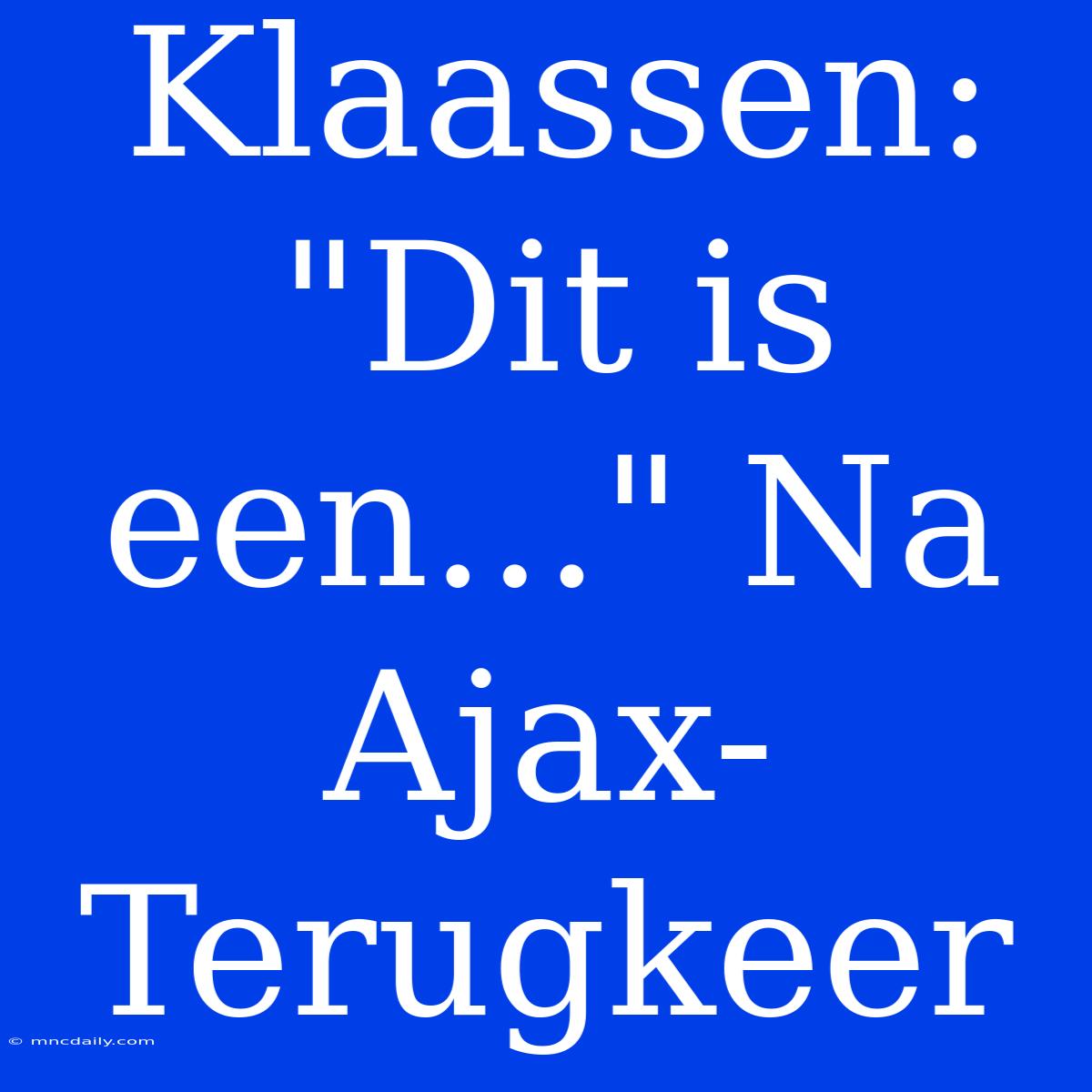 Klaassen: 