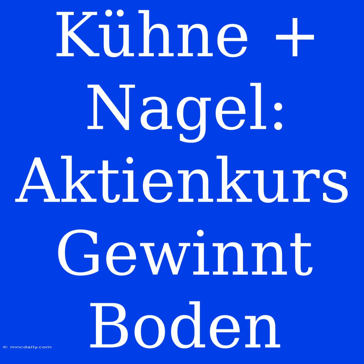 Kühne + Nagel: Aktienkurs Gewinnt Boden