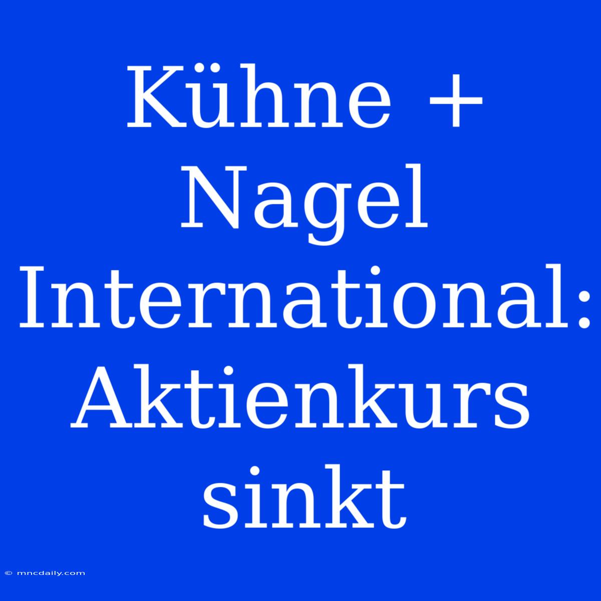 Kühne + Nagel International: Aktienkurs Sinkt