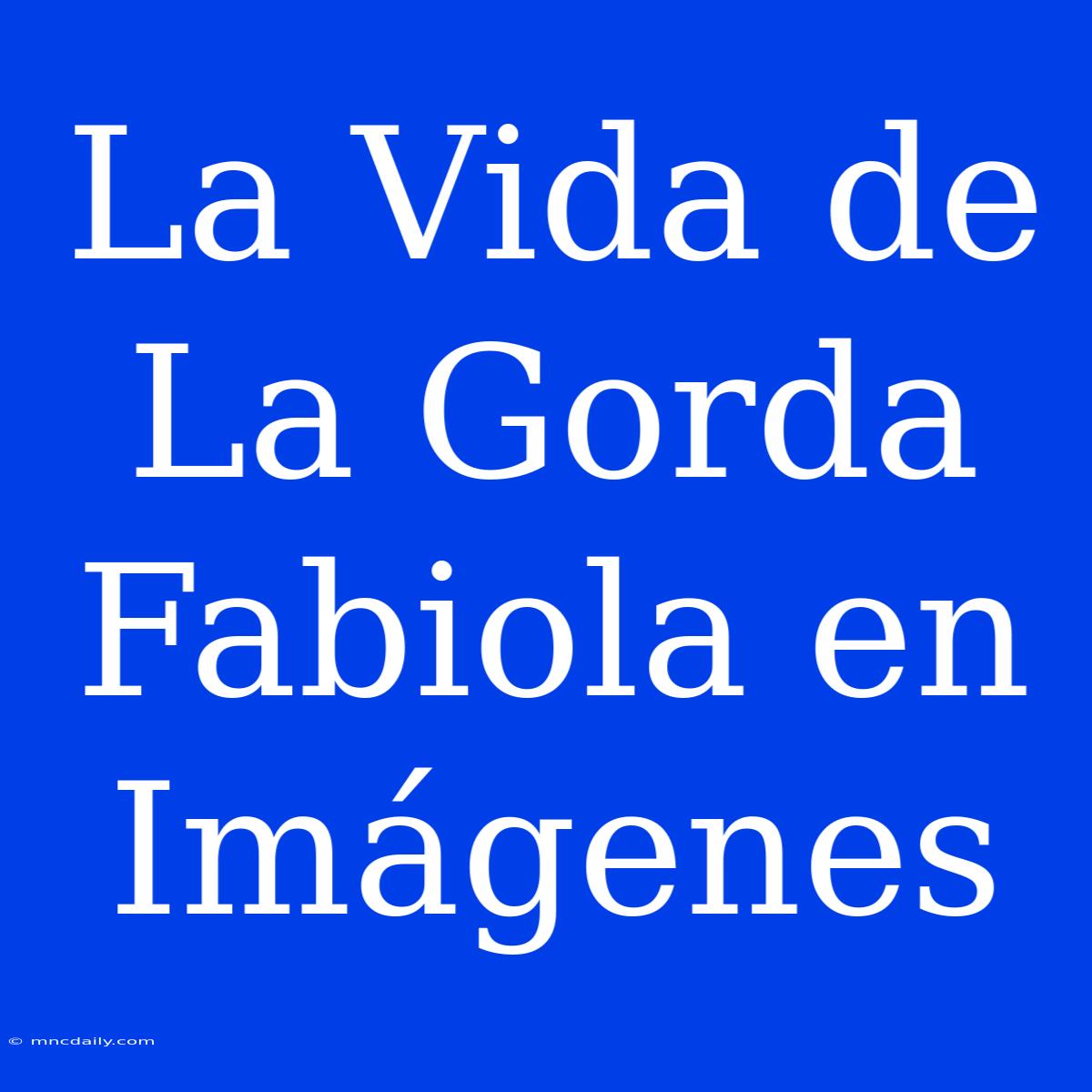 La Vida De La Gorda Fabiola En Imágenes