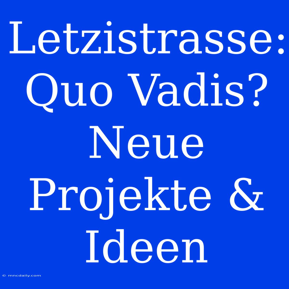 Letzistrasse: Quo Vadis? Neue Projekte & Ideen