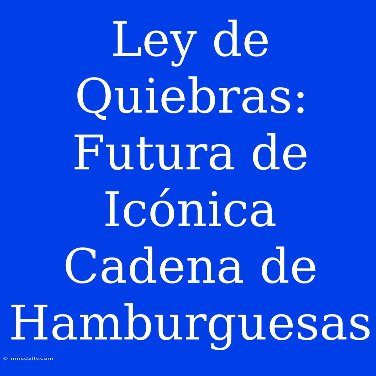 Ley De Quiebras: Futura De Icónica Cadena De Hamburguesas