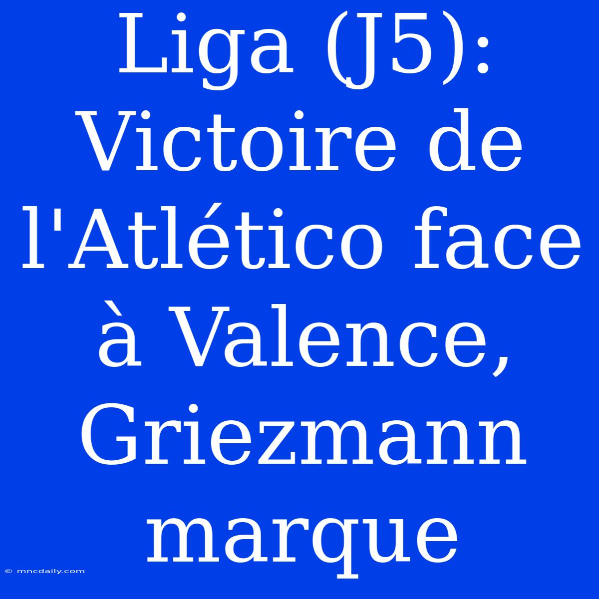 Liga (J5): Victoire De L'Atlético Face À Valence, Griezmann Marque