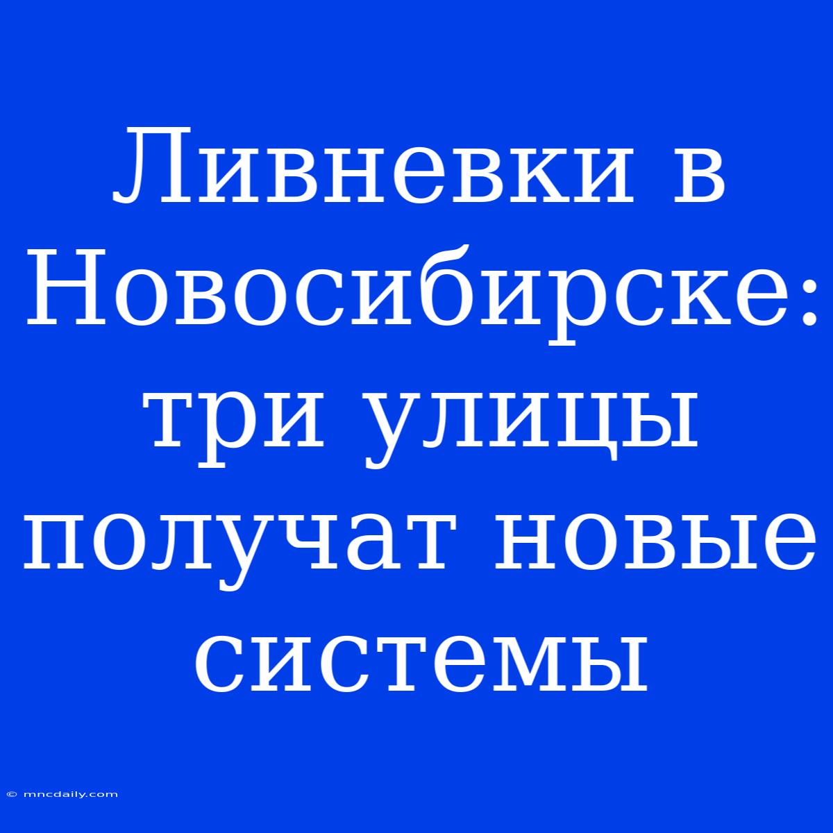 Ливневки В Новосибирске: Три Улицы Получат Новые Системы