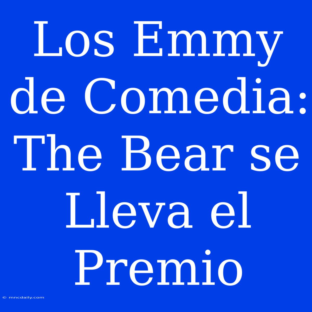 Los Emmy De Comedia: The Bear Se Lleva El Premio