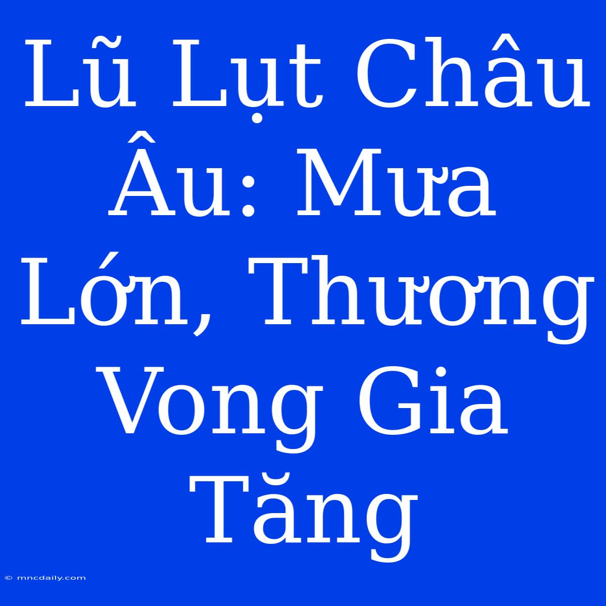 Lũ Lụt Châu Âu: Mưa Lớn, Thương Vong Gia Tăng 