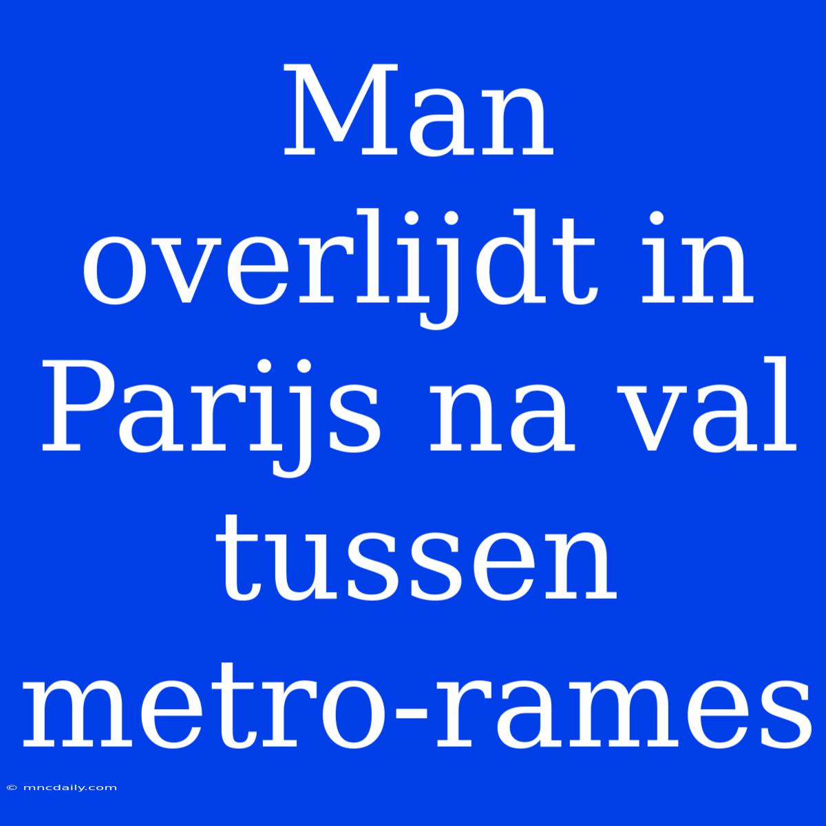 Man Overlijdt In Parijs Na Val Tussen Metro-rames