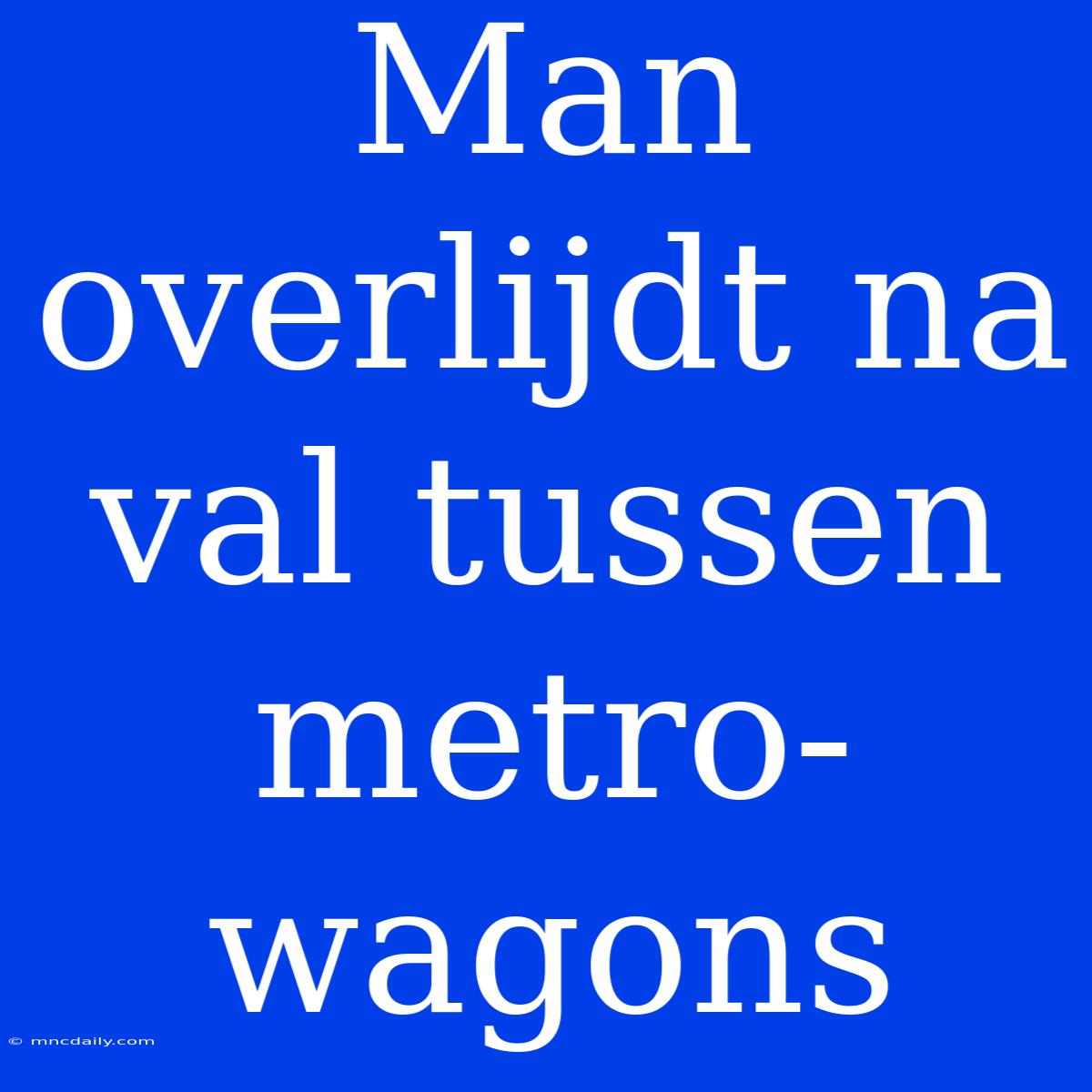 Man Overlijdt Na Val Tussen Metro-wagons