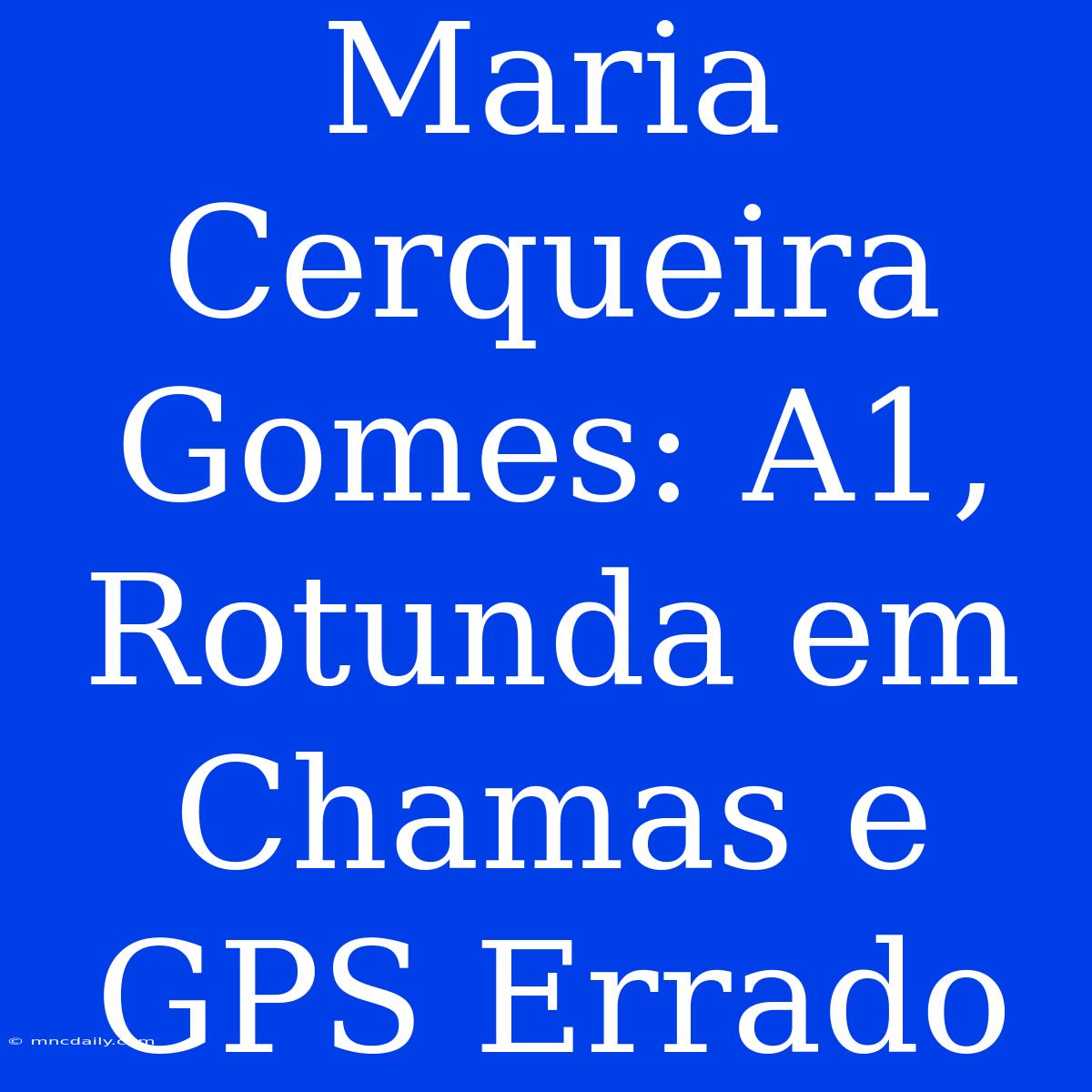 Maria Cerqueira Gomes: A1, Rotunda Em Chamas E GPS Errado