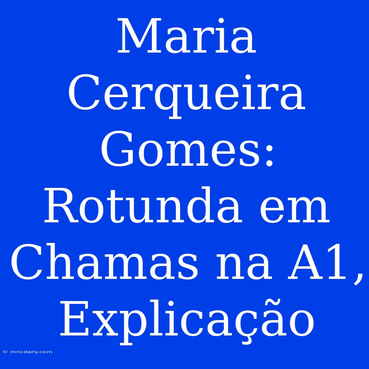 Maria Cerqueira Gomes: Rotunda Em Chamas Na A1, Explicação 