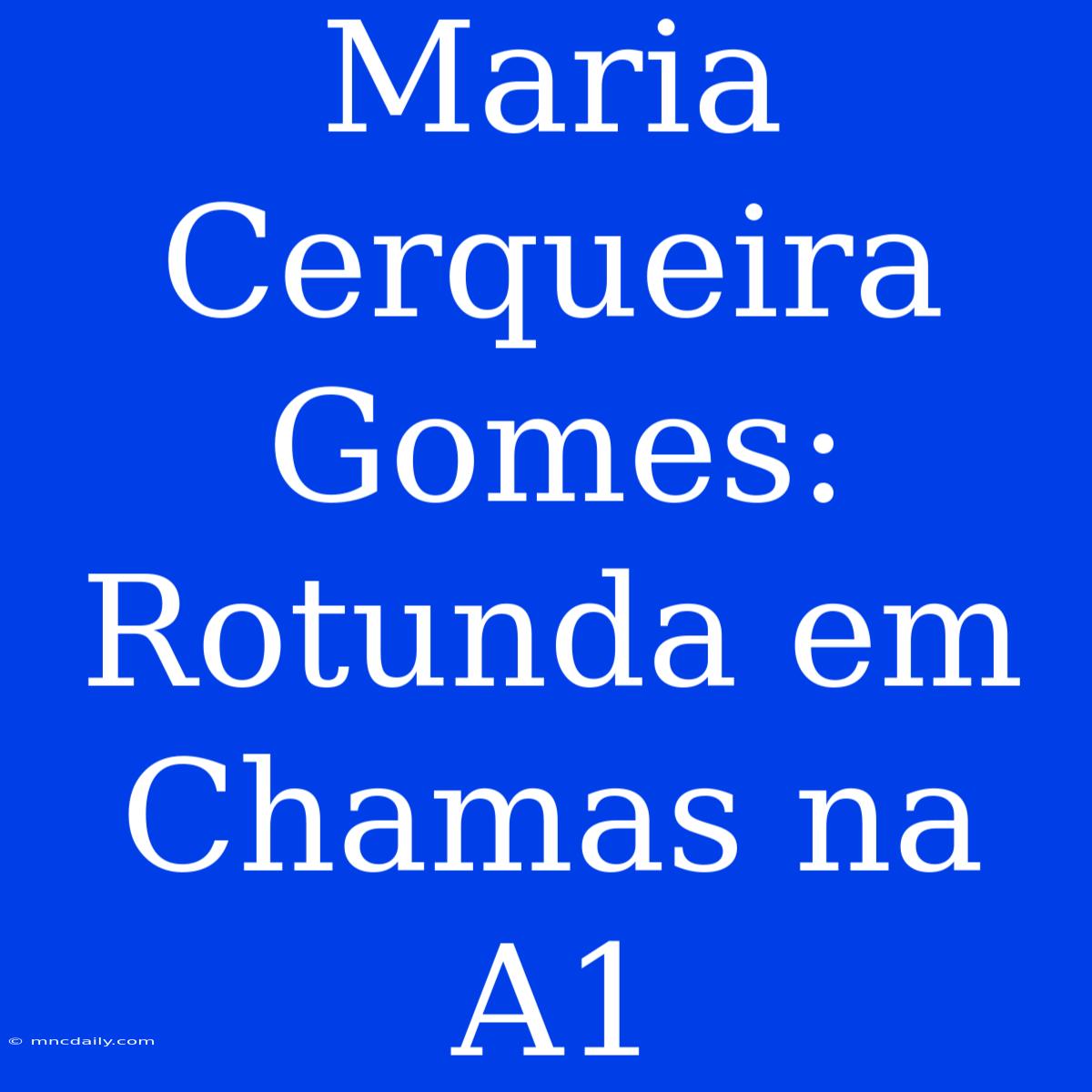 Maria Cerqueira Gomes: Rotunda Em Chamas Na A1