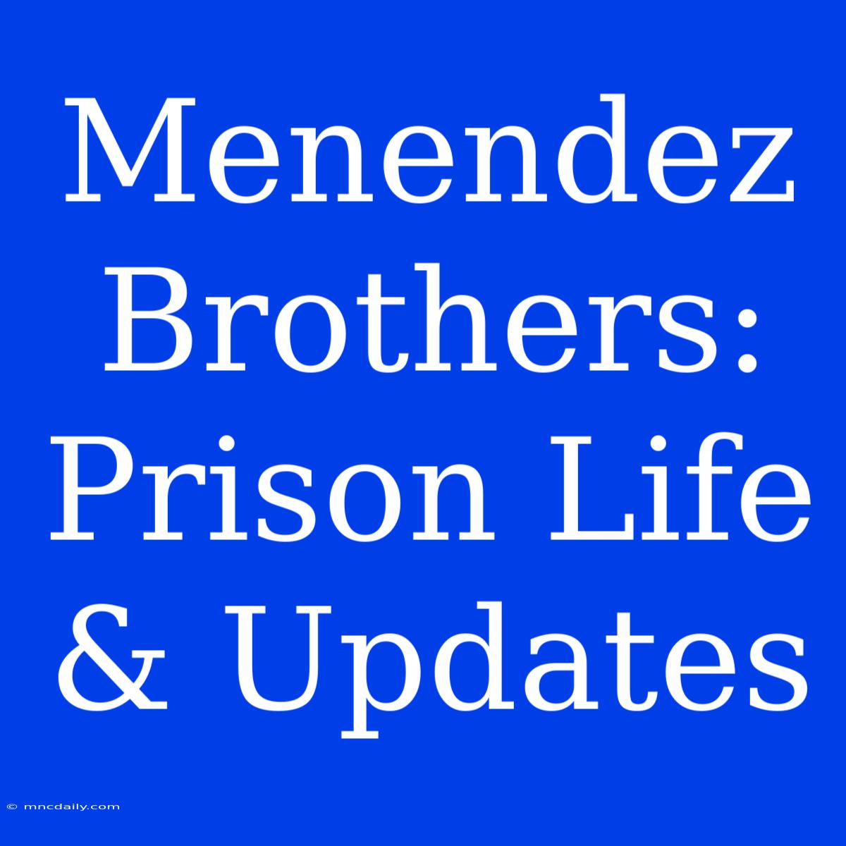 Menendez Brothers: Prison Life & Updates