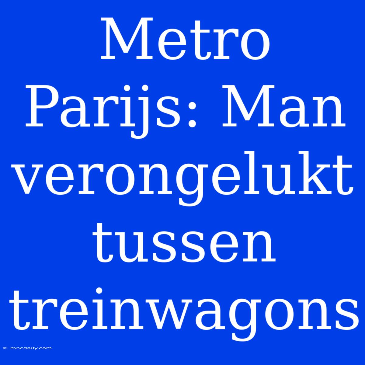 Metro Parijs: Man Verongelukt Tussen Treinwagons 