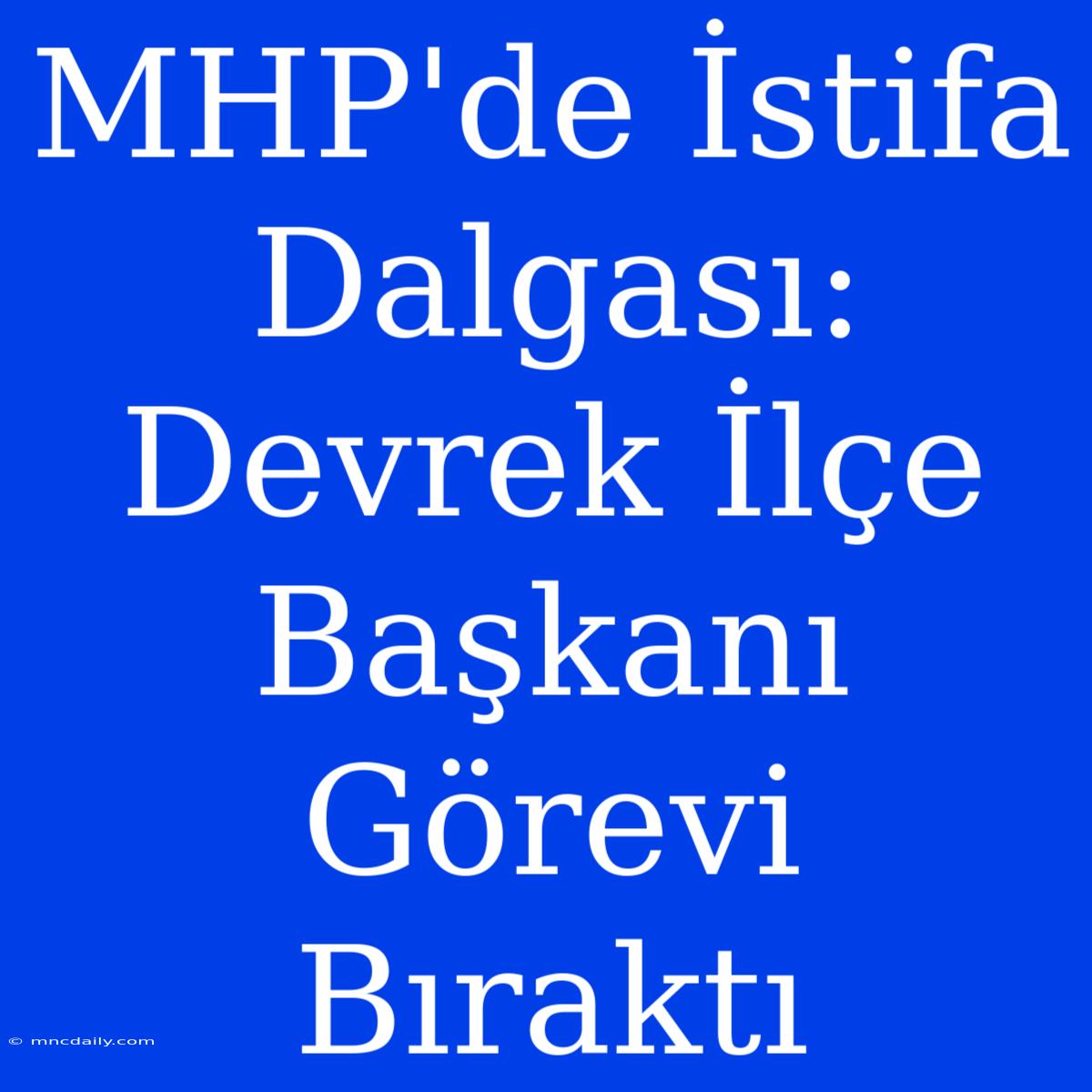 MHP'de İstifa Dalgası: Devrek İlçe Başkanı Görevi Bıraktı