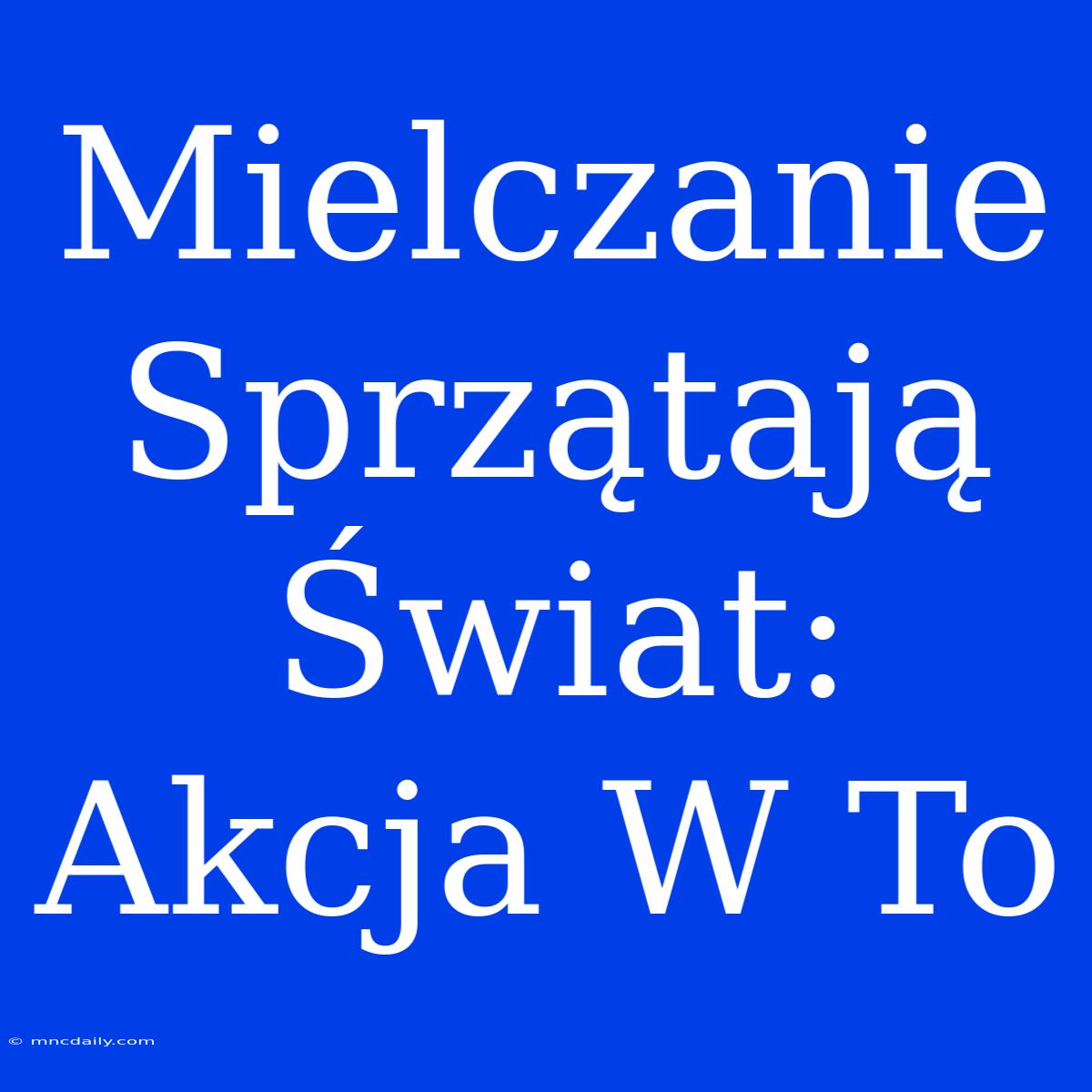 Mielczanie Sprzątają Świat: Akcja W To  