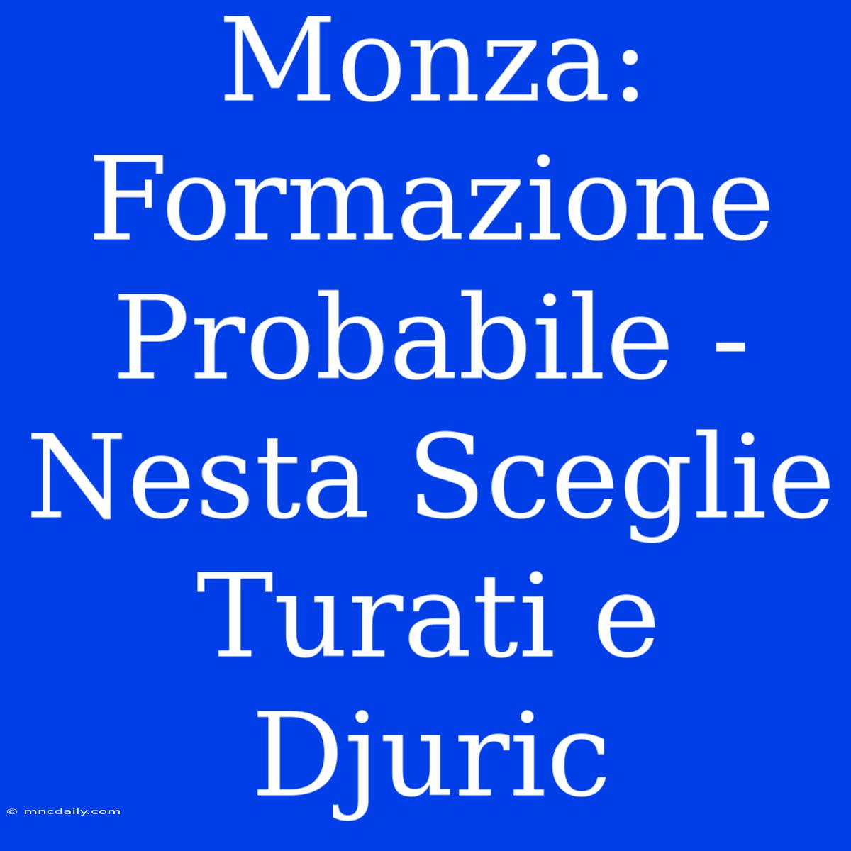 Monza: Formazione Probabile - Nesta Sceglie Turati E Djuric