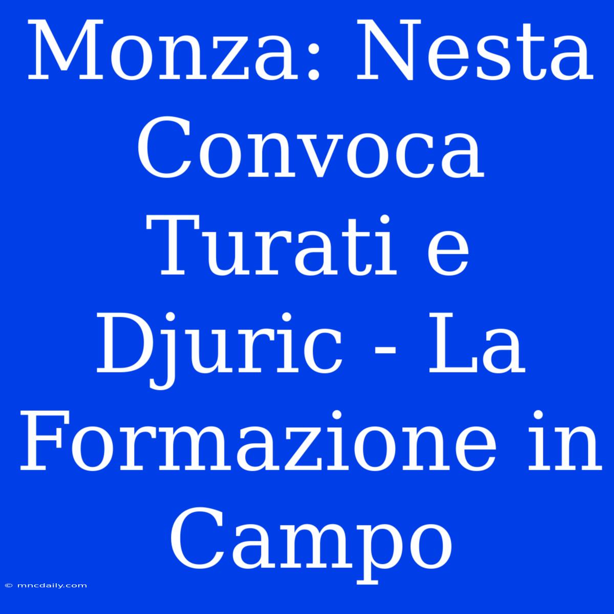 Monza: Nesta Convoca Turati E Djuric - La Formazione In Campo