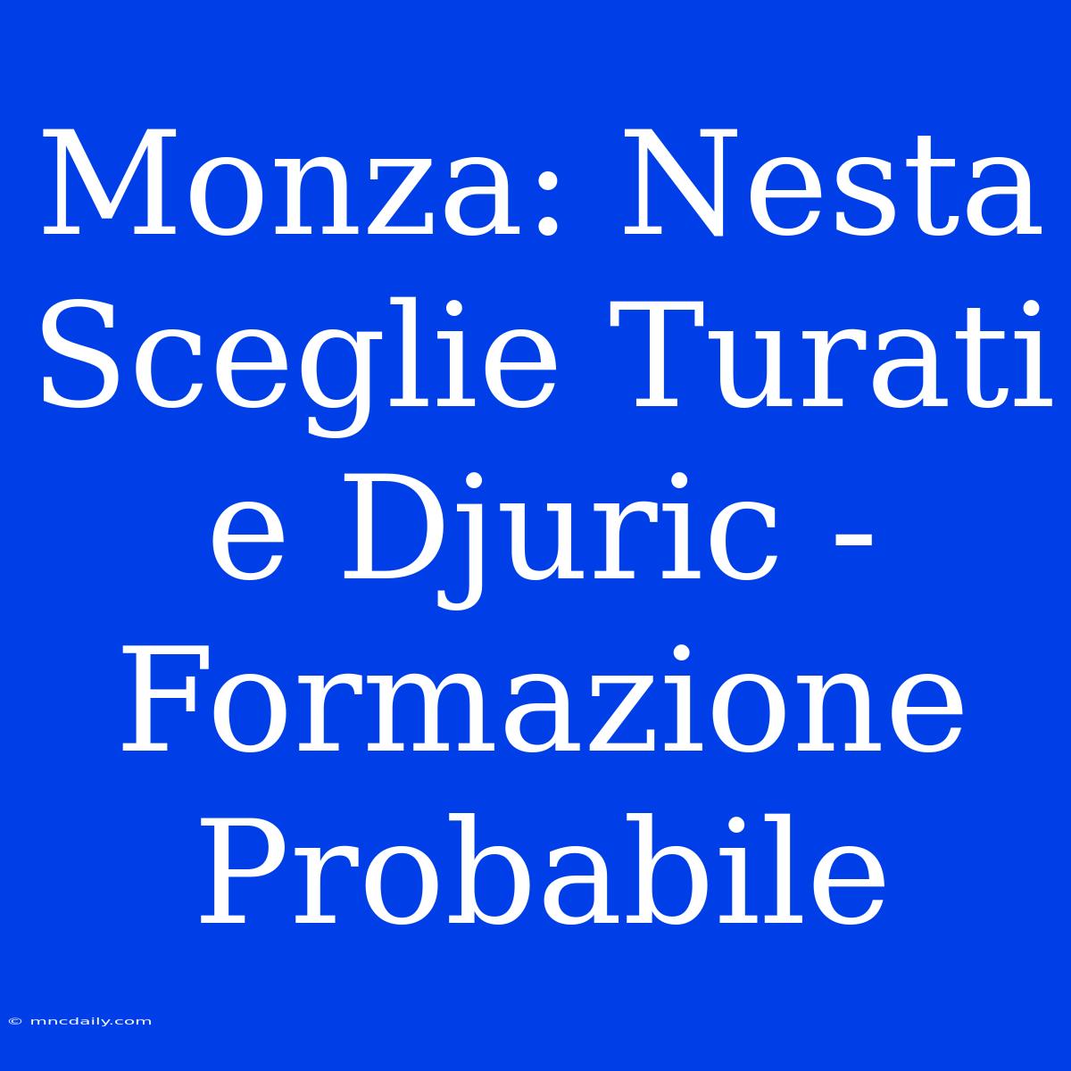 Monza: Nesta Sceglie Turati E Djuric - Formazione Probabile