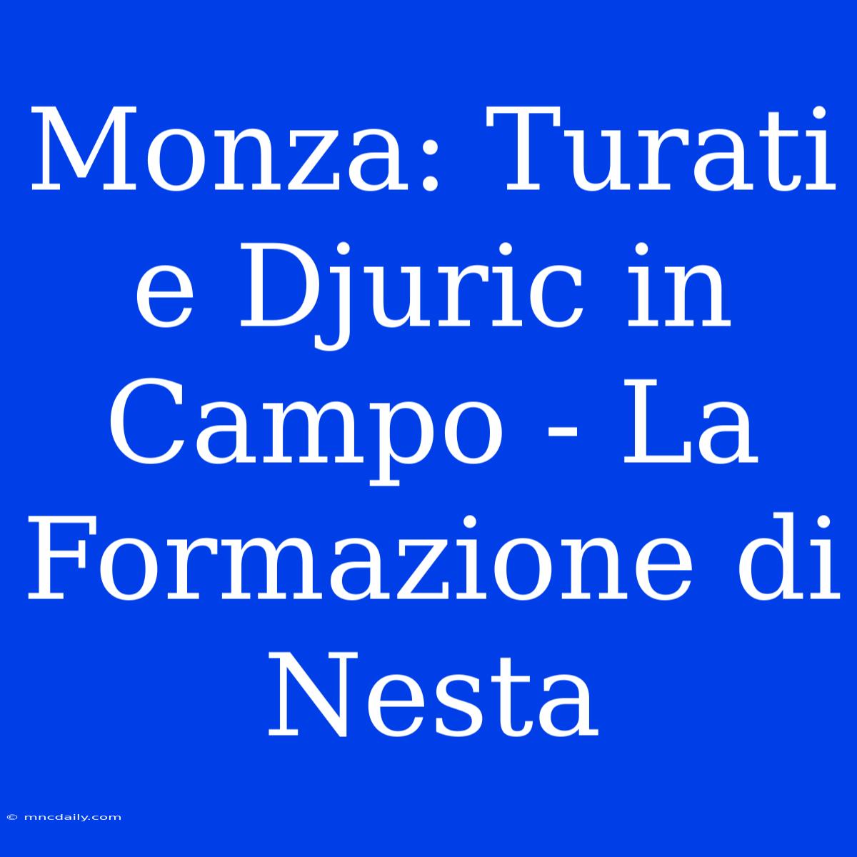 Monza: Turati E Djuric In Campo - La Formazione Di Nesta 