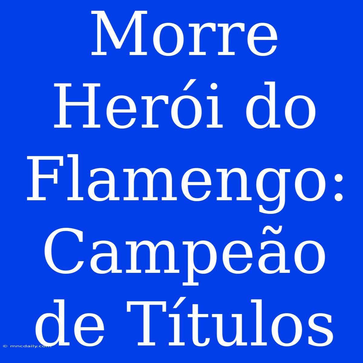 Morre Herói Do Flamengo: Campeão De Títulos